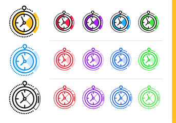 Linear campaign deadline icon for startup business in different colors. Vector elements for website, mobile application