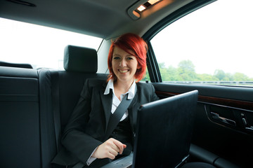 Businesswoman On The Road