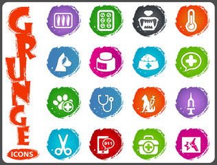 Veterinary clinic icons set