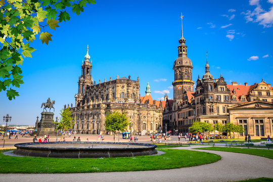 Dresden Cathedral of the Holy Trinity or Hofkirche, Dresden Castle in Dresden, Saxony, Germany