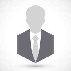 Businessman silhouette avatar profile picture. Man flet icon. © missty