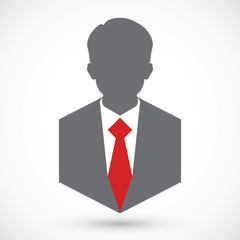 Businessman silhouette avatar profile picture. Man flet icon. © missty