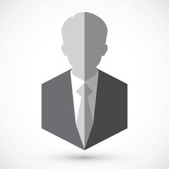 Businessman silhouette avatar profile picture. Man flet icon. © missty