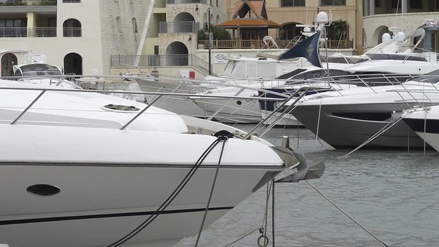 Super yachts moored at Portomaso Marina in St Julian, Malta
