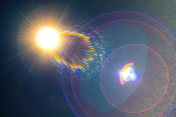 The bright projector illumination with a beam ray