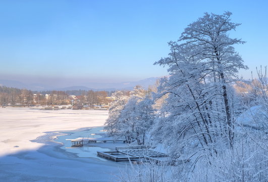 Winterlicher Klopeiner See / Kärnten / Österreich