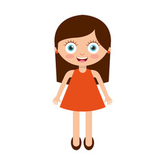 cute little girl character vector illustration design