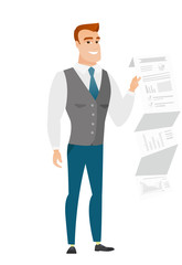 Businessman giving business presentation.