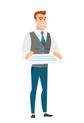 Businessman holding a contract vector illustration