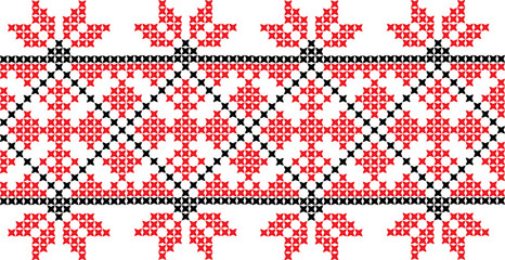 Fototapeta premium Embroidered cross-national pattern
