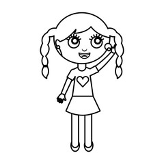 cute little girl character vector illustration design