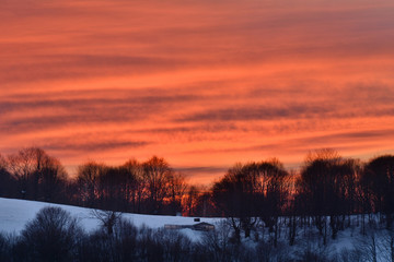 Fototapeta na wymiar Magic red sunset