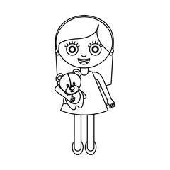 cute little girl character vector illustration design