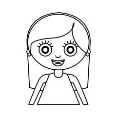 cute little girl character vector illustration design