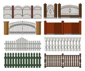 Set of gates and fences