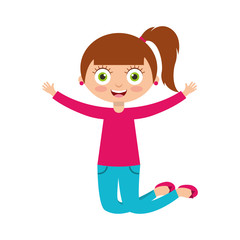 cute little girl character vector illustration design