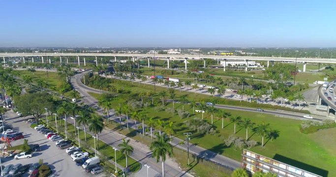 Aerial drone footage of the golden Glades Interchange