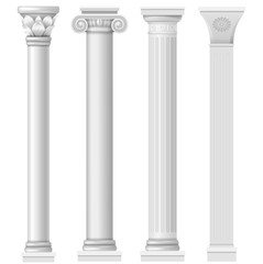 Classic antique white columns in vector graphics - obrazy, fototapety, plakaty