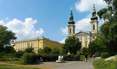 Kirche in Szent Imre v&aacute;ros und Gymnasium, Budapest, Ungarn
