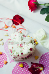 Valentine's day present in hotel room