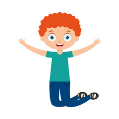 cute little boy character vector illustration design