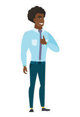 Obraz premium Businessman giving thumb up vector illustration.