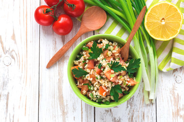 Green salad. Healthy food and vegetarian concept