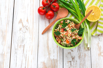 Green salad. Healthy food and vegetarian concept