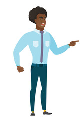 Furious businessman screaming vector illustration.