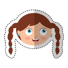 cute little girl character vector illustration design