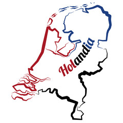 Mapa konturowa Holandii