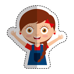cute little girl character vector illustration design