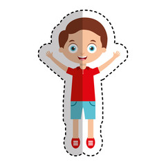cute little boy character vector illustration design
