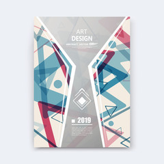 Abstract composition, notebook cover, font texture, blue, red triangle part construction, a4 brochure title sheet, creative grey figure icon, commercial logo surface, banner form, EPS10 flier fiber