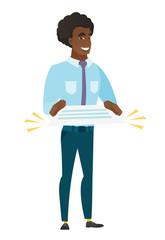 Businessman holding a contract vector illustration