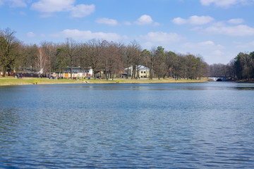 Lake in a Lagiewniki forest in the city of Lodz