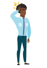 Caucasian businessman with lightning over his head