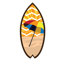 Isolated Surfboard on a white background, Vector illustration
