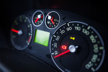 Fototapeta premium Illuminated car dashboard