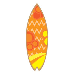 Isolated Surfboard on a white background, Vector illustration