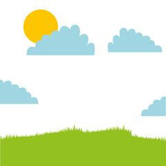 cute field landscape icon vector illustration design
