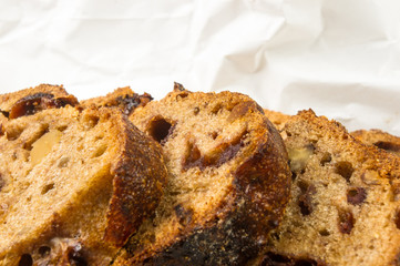 Slices of malt bread handmade
