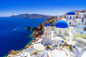Fotobehang Europese plekken Mooie stad Oia op het eiland Santorini, Griekenland