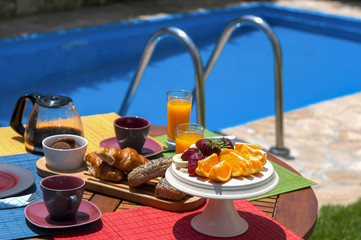 breakfast at pool side