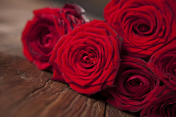 Natural background of fresh roses