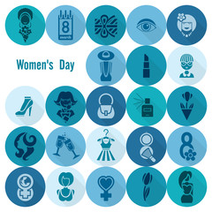 Womans Day Icon Set