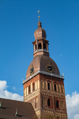 Obraz premium The Dome Cathedral in the center of the old town in Riga. Architectural details.