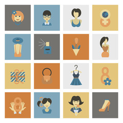 Womans Day Icon Set