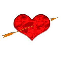 red heart with an arrow with no background. Card