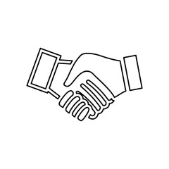 Handshake pictogram symbol icon vector illustration graphic design